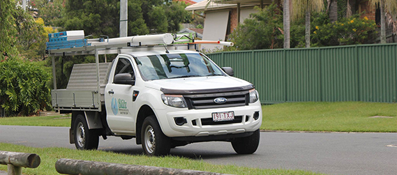 work truck with electrical gear